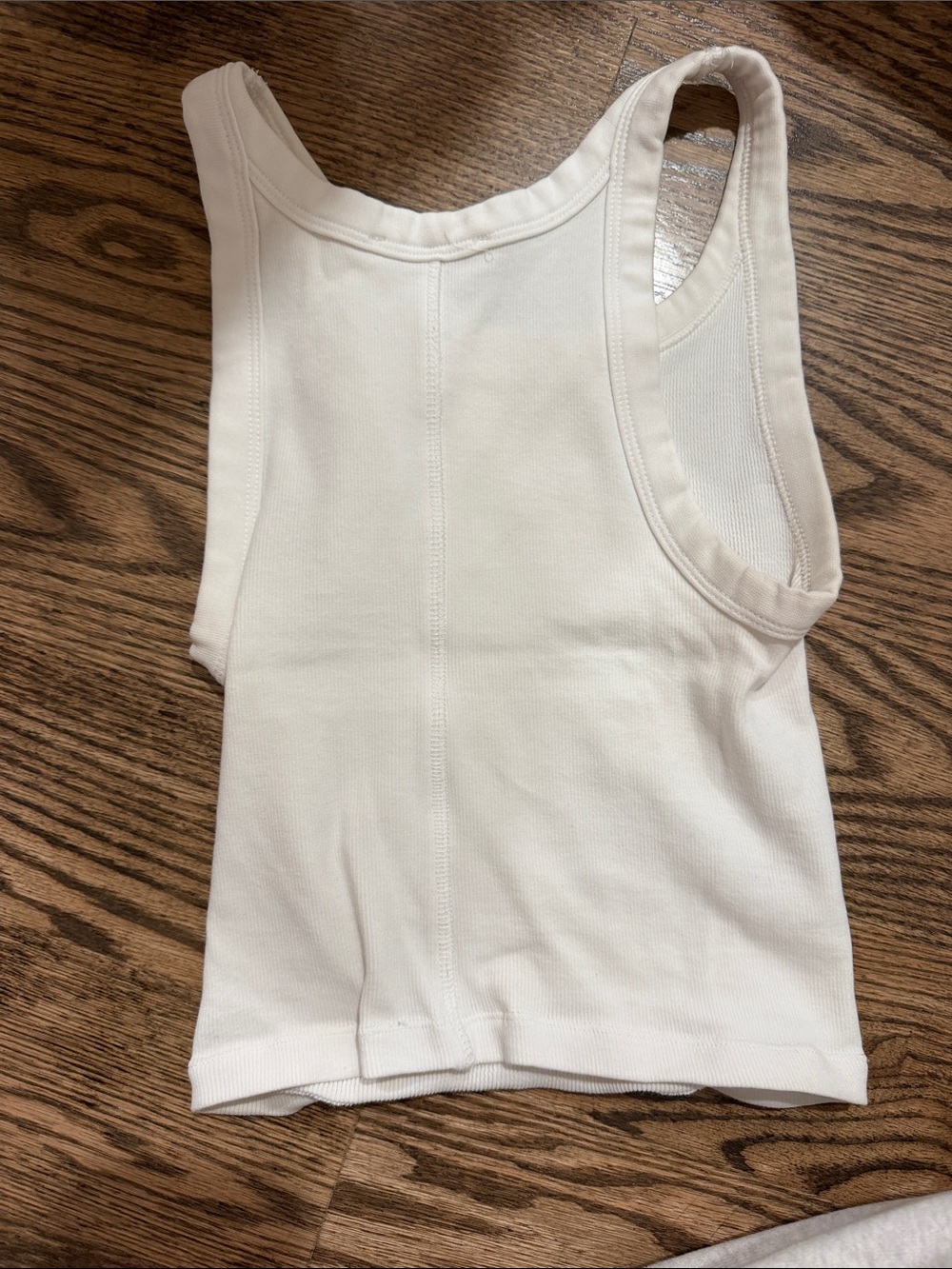 Zara Basic White Ribbed Tank Top - Picture 3 of 3